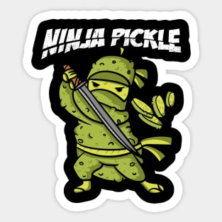 Funny ninja pickle Sticker